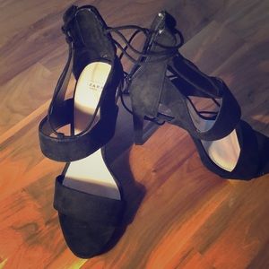 ZARA black wrap heel